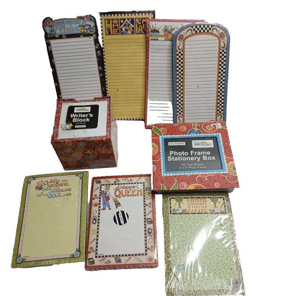9 Piece Lot of Mary Engelbreit Stationery Box Block Notepads Y2k Vintage #2